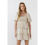Women's Polka Dot Lurex Multi Tiered Mini
