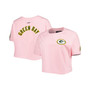 Women's Pink Green Bay Packers Cropped Boxy T-shirt