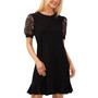 Women's Printed Short-Sleeve Flounce-Hem Dress