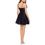 Blondie Nights Juniors' Feather-Trim Satin Fit & Flare Dress