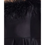 Blondie Nights Juniors' Feather-Trim Satin Fit & Flare Dress
