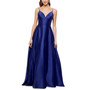 Satin V-Neck Ball Gown