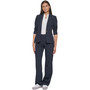 Women's Pinstriped One-Button Blazer
