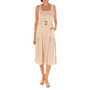 Women's Square-Neck Belted Sleeveless A-Line Dress