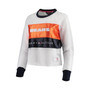 Women's White and Orange Chicago Bears Mesh Raglan Long Sleeve T-shirt