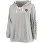 Women's Plus Size Heathered Gray Arizona Cardinals Lace-Up Pullover Hoodie