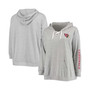Women's Plus Size Heathered Gray Arizona Cardinals Lace-Up Pullover Hoodie