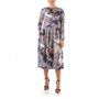 Women's Long Sleeve Pleated Pocket Midi Dress