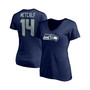 Women's Branded DK Metcalf College Navy Seattle Seahawks Player Icon Name and Number V-Neck T-shirt