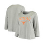 Women's Heathered Gray Texas Longhorns Plus Size Logo Long Sleeve T-shirt