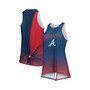 Women's Navy Atlanta Braves Gradient Tie-Back Racerback Tank Top