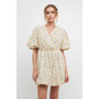 Women's Floral Embroidered Bubble Mini Dress