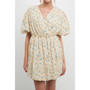 Women's Floral Embroidered Bubble Mini Dress