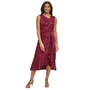 Women's Sleeveless Asymmetric Faux-Wrap Midi Dress