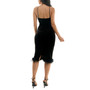 Juniors' Sleeveless Feather-Trim Midi Dress