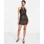 Women's Lace Keyhole Halter Sheath Dress