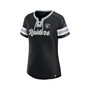 Women's Branded Black Las Vegas Raiders Plus Size Original State Lace-Up T-shirt