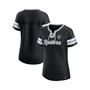 Women's Branded Black Las Vegas Raiders Plus Size Original State Lace-Up T-shirt