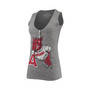 Women's Heathered Gray Arkansas Razorbacks Relaxed Henley Tri-Blend V-Neck Logo Tank Top