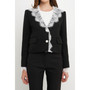 Women's Short Tweed Laced Collar Blazer