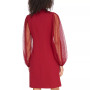 Mesh Dot Sleeve Shift Dress