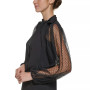 Mesh Dot Sleeve Shift Dress