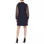Mesh Dot Sleeve Shift Dress