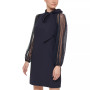 Mesh Dot Sleeve Shift Dress