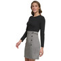 Petite Mixed-Media Houndstooth Sheath Dress