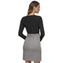 Petite Mixed-Media Houndstooth Sheath Dress