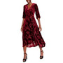 Women's Velvet Burnout A-Line Midi Dress