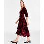 Women's Velvet Burnout A-Line Midi Dress