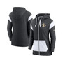 Women's Heathered Black and White New Orleans Saints Monaco Full-Zip Hoodie