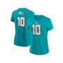 Women's Tyreek Hill Aqua Miami Dolphins Player Name and Number T-shirt