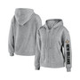 Women's Heathered Gray New Orleans Saints Full-Zip Hoodie