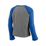 Women's Branded Heathered Gray and Heathered Royal Florida Gators Competitive Edge Cropped Raglan Long Sleeve T-shirt