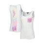 Women's White Chicago Cubs Tie-Dye Tank Top