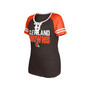 Women's Brown Cleveland Browns Raglan Lace-Up T-shirt