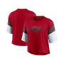Women's Red, White Tampa Bay Buccaneers Nickname Tri-Blend Performance Crop Top