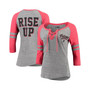 Women's Heathered Gray and Heathered Red Atlanta Falcons Lace-Up Tri-Blend Raglan 3/4-Sleeve T-shirt