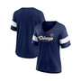 Women's Branded Heather Navy Chicago Bears Give It All Half-Sleeve Tri-Blend V-Neck T-shirt