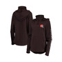 Women's Brown Cleveland Browns Amelia Turtleneck Pullover Hoodie