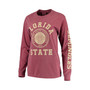 Women's Garnet Florida State Seminoles Oversized Comfort Colors University Seal Long Sleeve T-shirt