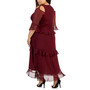 Plus Size V-Neck Ruffle-Trim Chiffon Dress