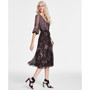 Women's Printed Faux-Wrap Balloon-Sleeve Dress