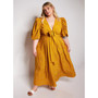 Women's Plus size Puff Sleeve Maxi A Line Dress