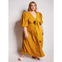 Women's Plus size Puff Sleeve Maxi A Line Dress