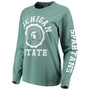 Women's Green Michigan State Spartans Oversized Comfort Colors University Seal Long Sleeve T-shirt