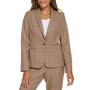 Women's One-Button Plaid Blazer