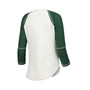 Women's White, Green Green Bay Packers Rebel Raglan Three-Quarter Sleeve Lace-Up V-Neck T-shirt